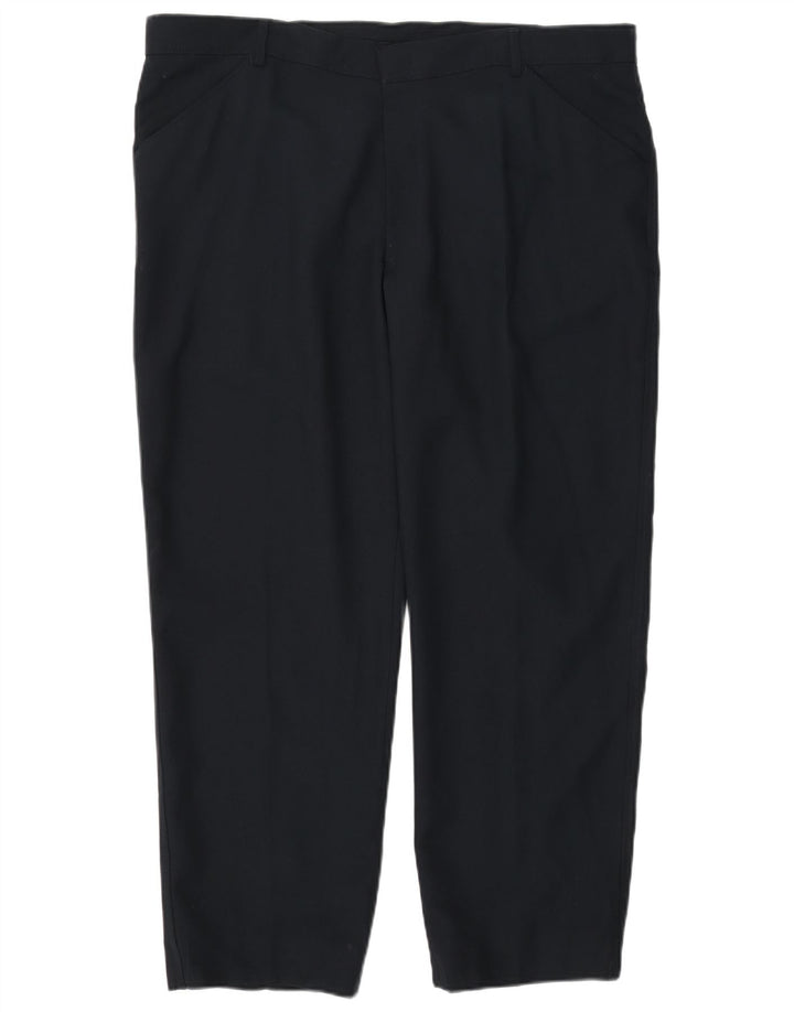Farah Pantalones Casuales Rectos Para Hombre W42 L31 Poliéster Azul Marino