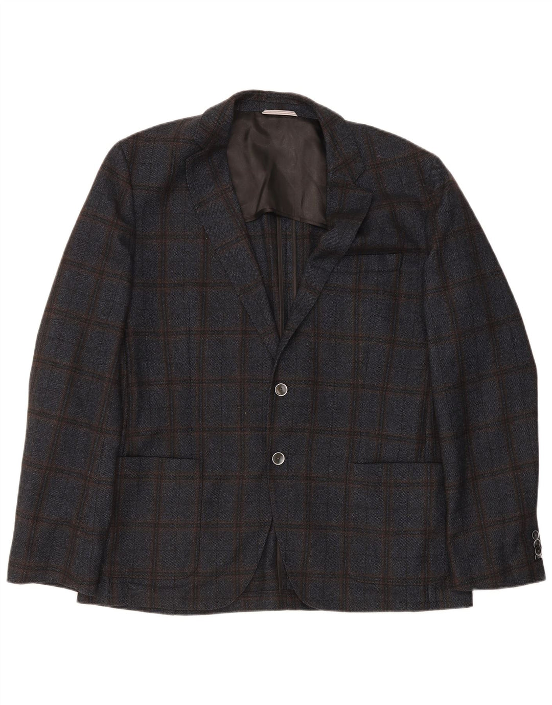 Hugo Boss Chaqueta tipo blazer de 2 botones para hombre EU 56 3XL Lana a cuadros azul marino