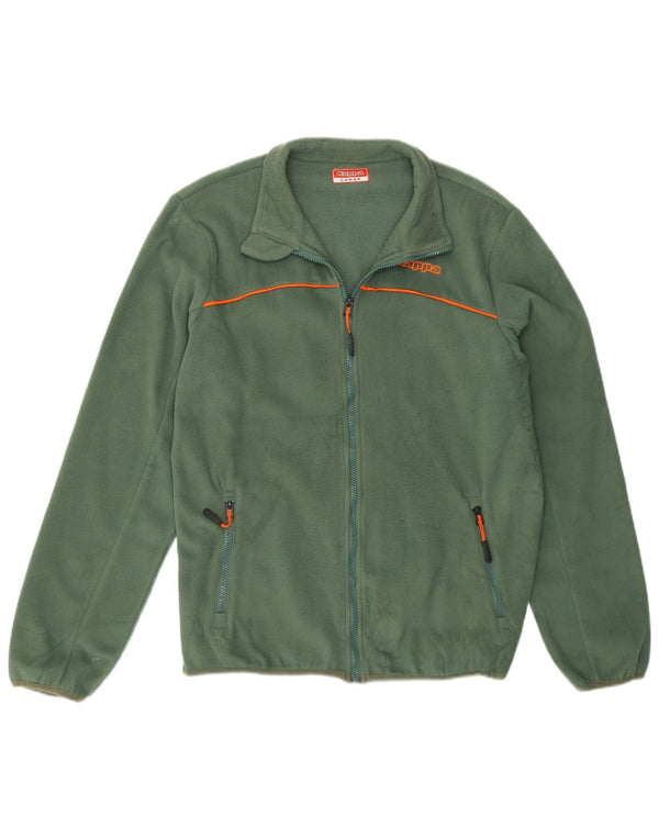 Kappa Chaqueta polar para hombre UK 40 Large Verde Poliéster