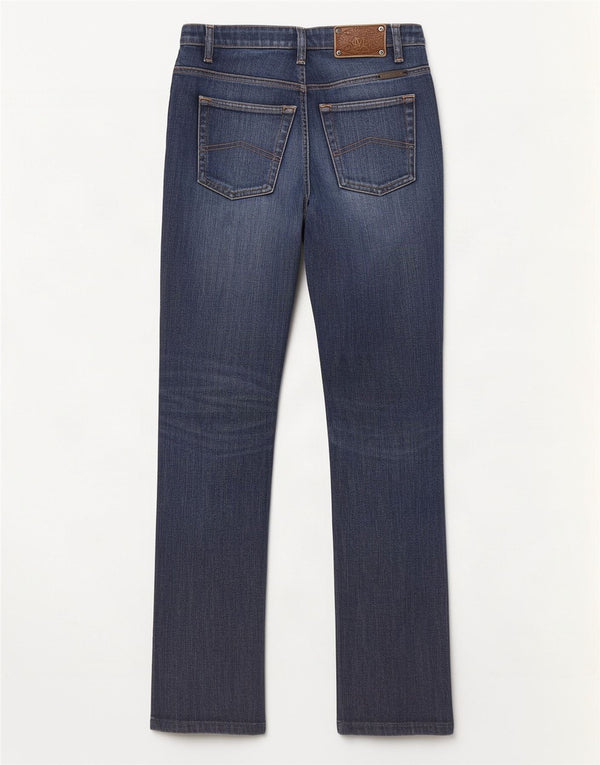 Marlboro Classics Jeans rectos desgastados para mujer W28 L29 Azul marino