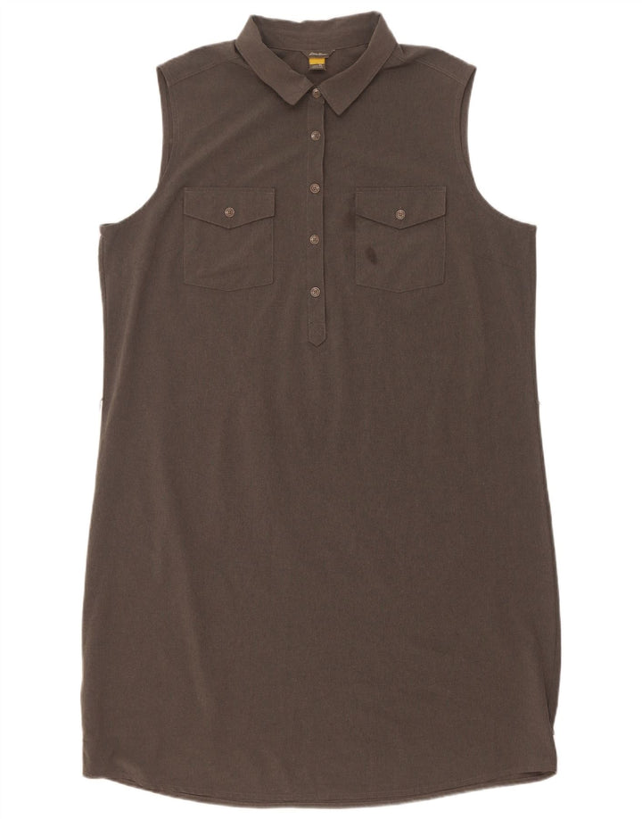 Eddie Bauer Vestido camisero sin mangas para mujer UK 18 XL Poliéster gris