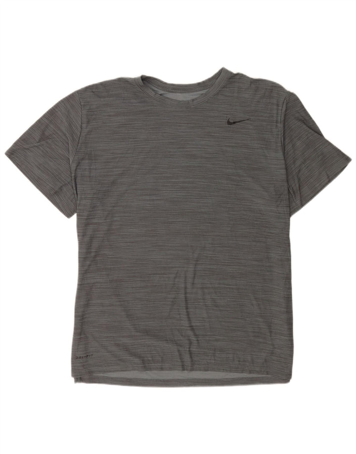 Camiseta Nike Dri Fit para hombre Top XL Poliéster moteado gris