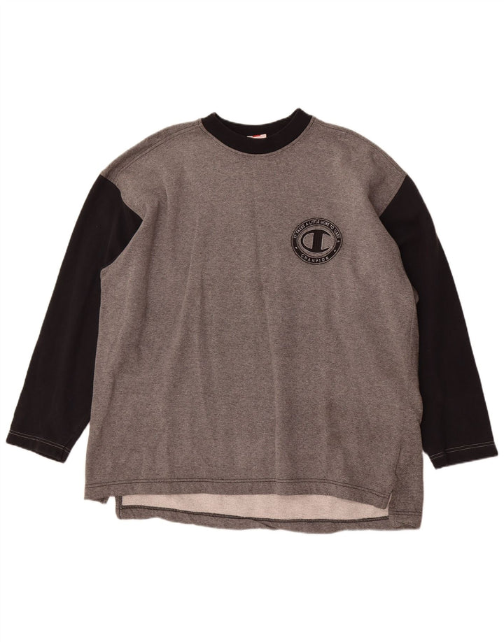 Champion Sudadera Jumper XL Gris Colorblock Algodón