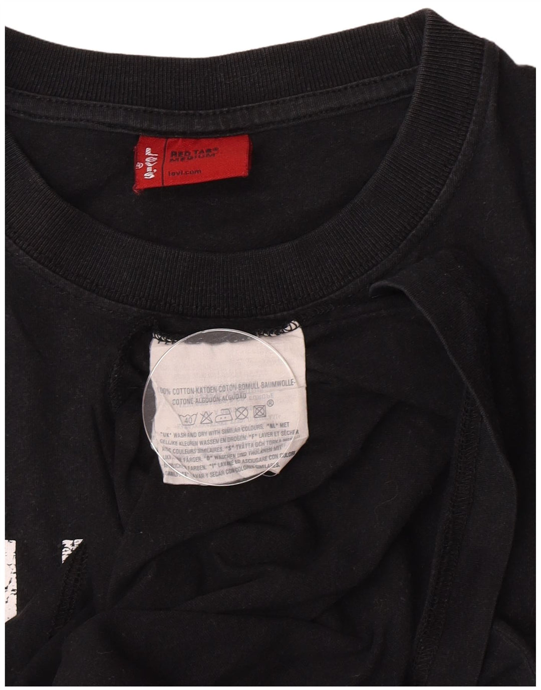 Levi's Camiseta gráfica para hombre Top Medium Black Cotton