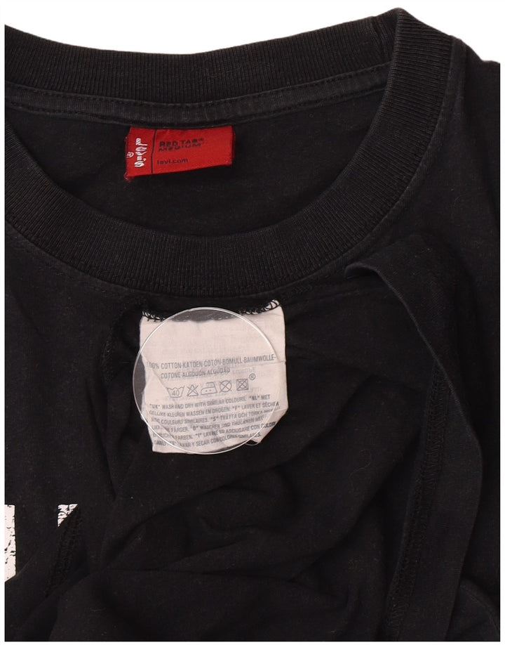 Levi's Camiseta gráfica para hombre Top Medium Black Cotton