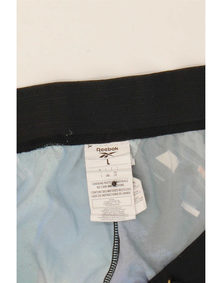 Reebok Bañador con estampado gráfico para hombre, poliéster color block azul grande