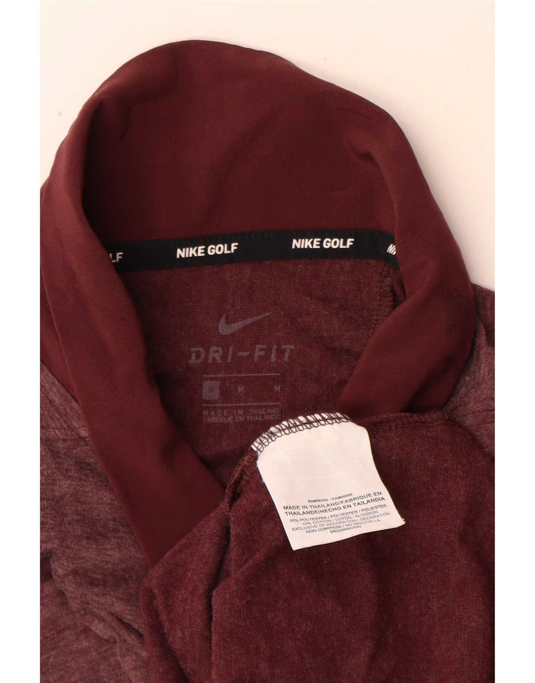 Nike Polo de golf de manga larga para hombre Poliéster burdeos medio