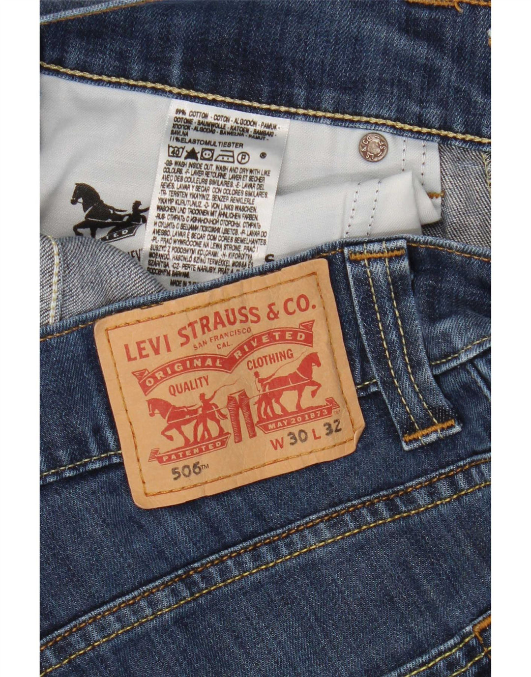 Vaqueros Levi's Mujer 506 Rectos W30 L28 Algodón Azul