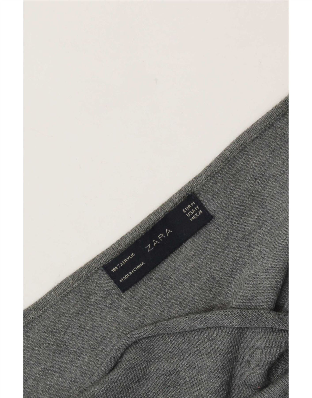 Zara Mujer Blusa Top UK 44 Acrílico Gris Medio