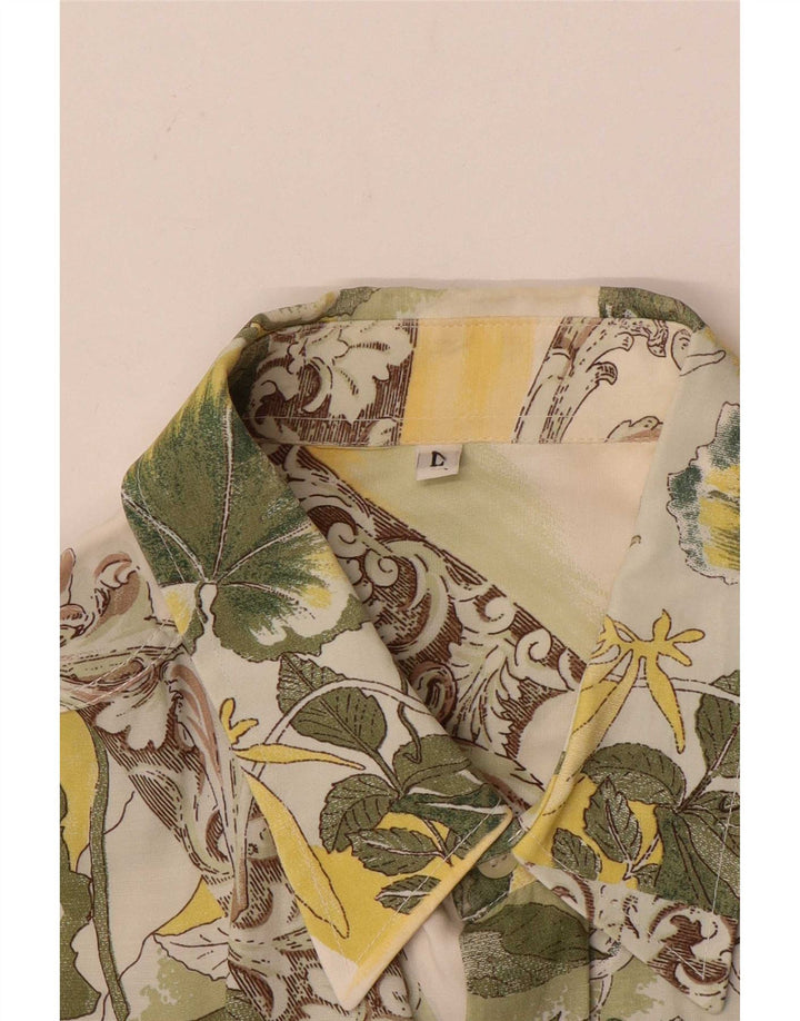 Camisa vintage para hombre grande floral blanco