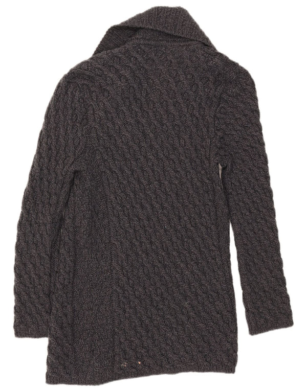 Aran Islands Knitwear - Cárdigan largo para mujer, talla 40, color gris