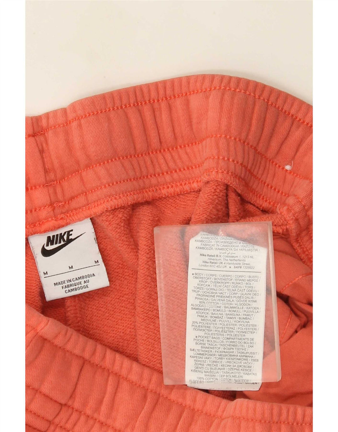 Nike Pantalones De Chándal Gráfico Joggers De Algodón Naranja Medio