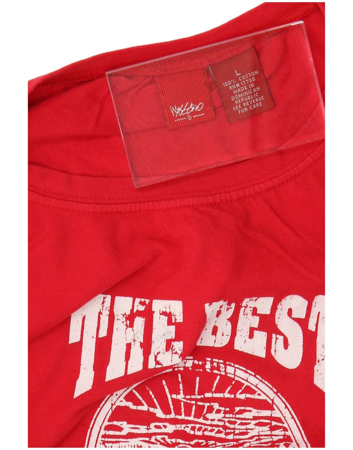 MOSSIMO Top corto con gráfico para mujer, manga larga, UK 46, talla grande, algodón rojo