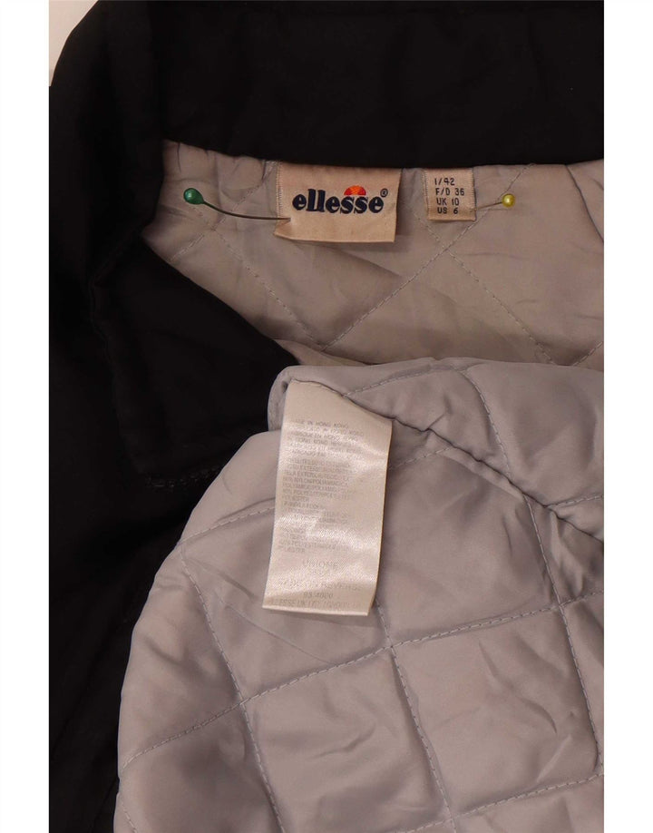 Ellesse Chaqueta Anorak Extragrande para Mujer UK 10 Small Poliéster Negro