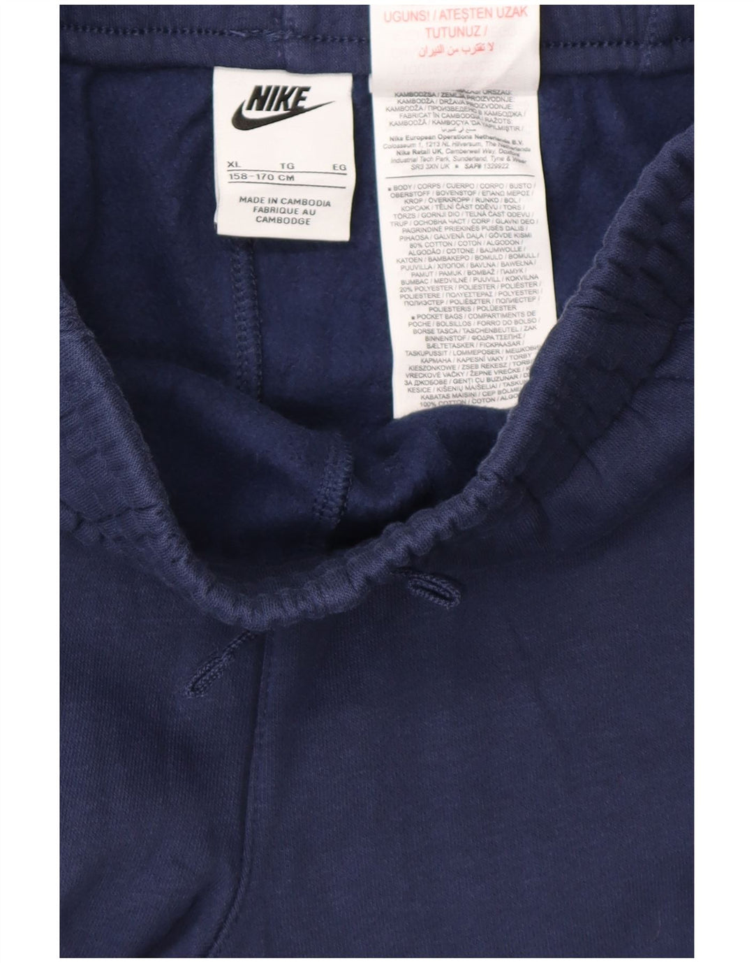 NIKE Pantalones de chándal para niño Joggers 13-14 años XL Azul Marino Algodón
