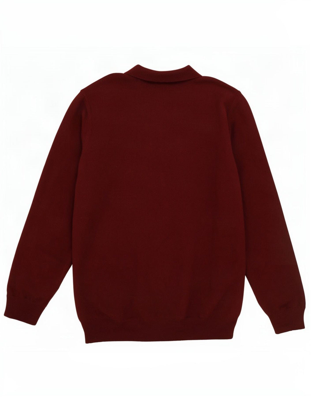 Massimo Dutti Hombre Polo Neck Jumper Sweater Large Lana Burdeos