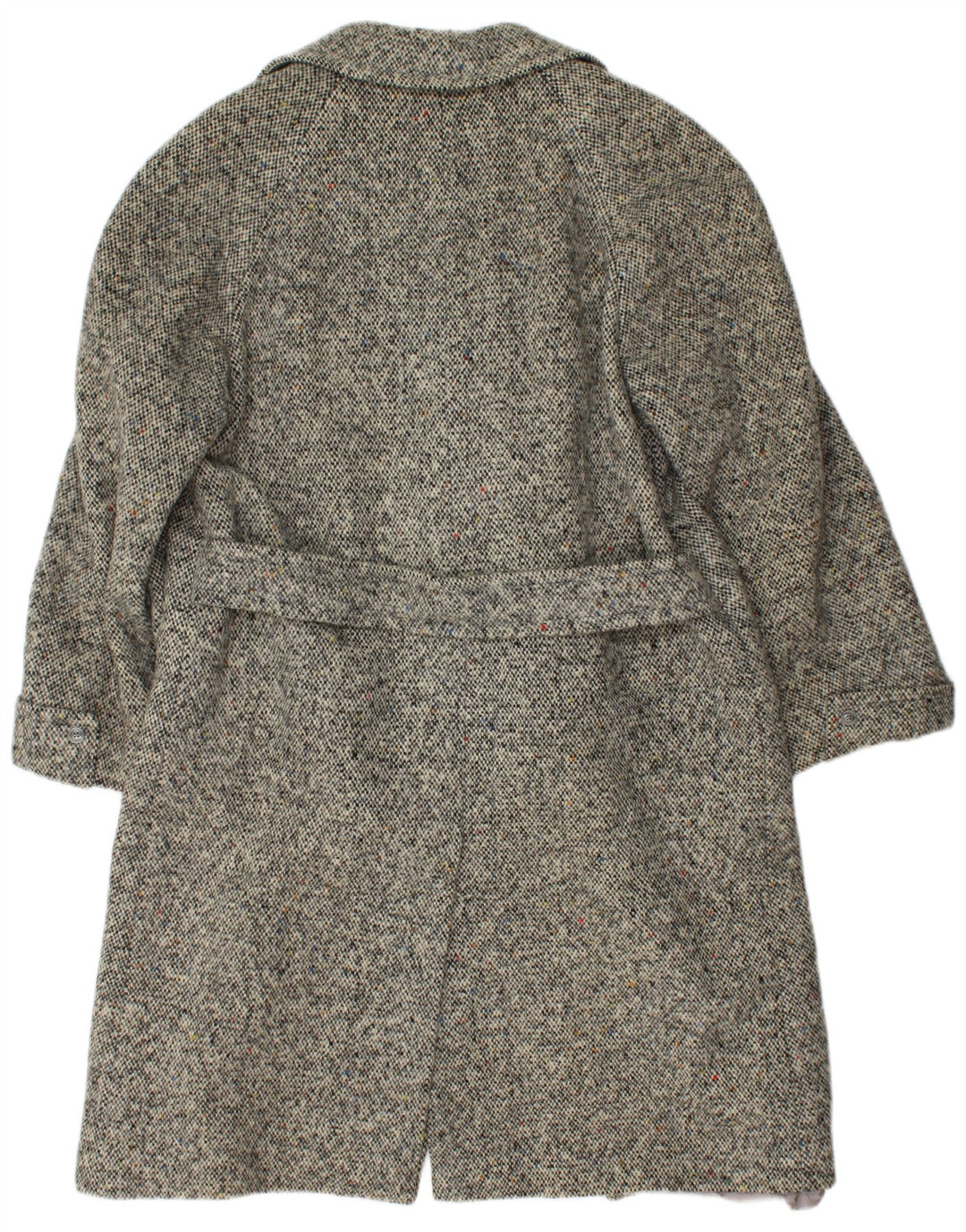 VINTAGE Abrigo cruzado de mujer IT 42 Espiga gris medio