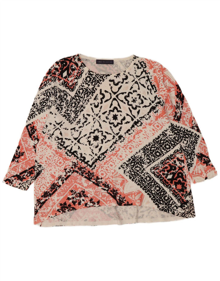 Marks & Spencer Top para Mujer Manga 3/4 UK 44 Grande Multicolor Floral