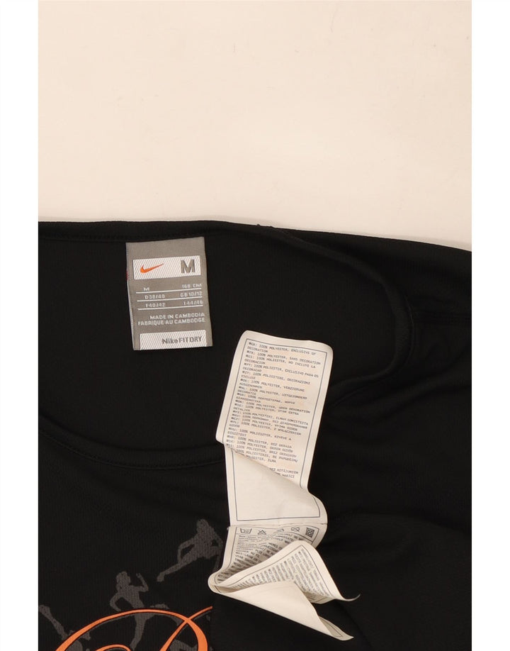 Nike Camiseta gráfica para mujer Top UK 10/12 Mediano Negro Poliéster