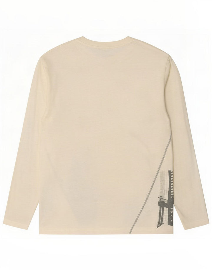 Levi's Mens Engineered Jeans Graphic Top Manga larga Algodón blanco grande