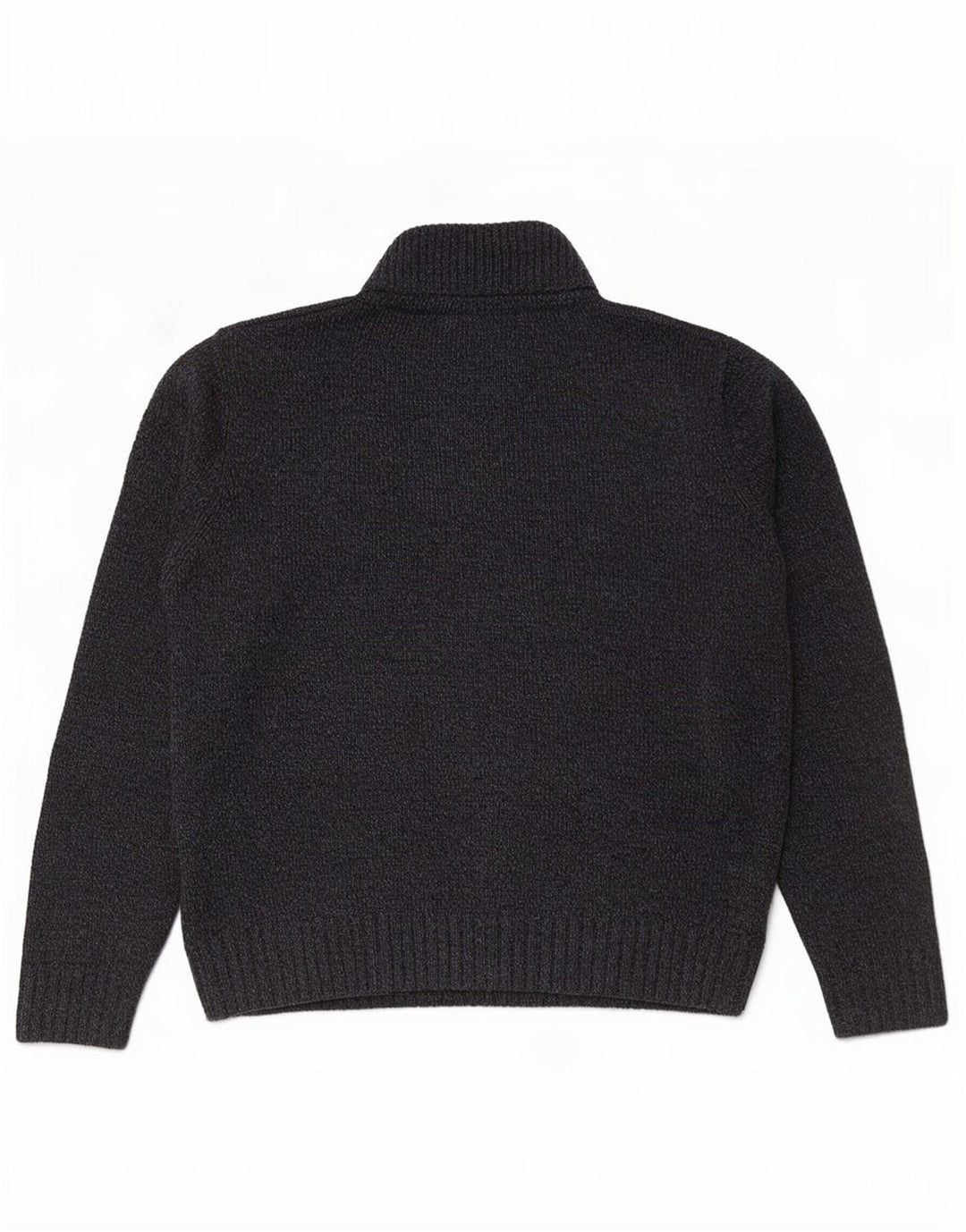 Marks & Spencer Suéter tipo jersey con cuello y botones para hombre, tamaño mediano, moteado en azul marino