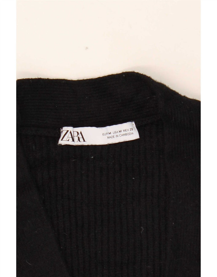 Zara Mujer Suéter Cárdigan Extragrande UK 44 Mediano Negro
