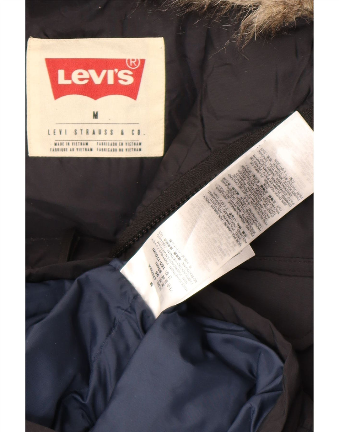 Levi's Chaqueta acolchada con capucha para hombre UK 38 Mediana Poliamida negra
