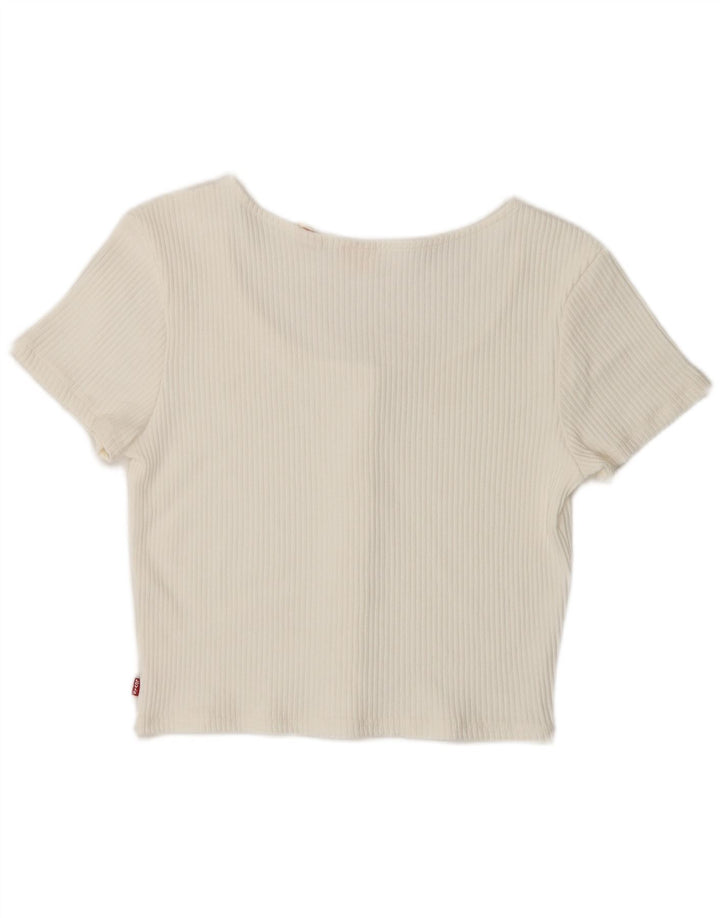 Levi's Blusa corta para mujer UK 44 Grande Blanco
