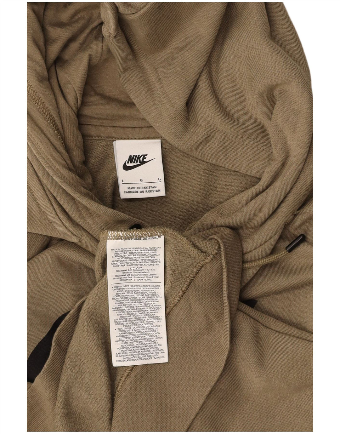 NIKE Jersey con capucha gráfica para hombre, talla grande, algodón caqui