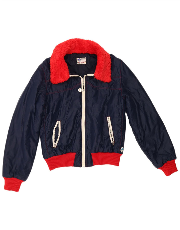 Samas Chaqueta Bomber para Mujer UK 40 Grande Azul Marino Colorblock Nylon