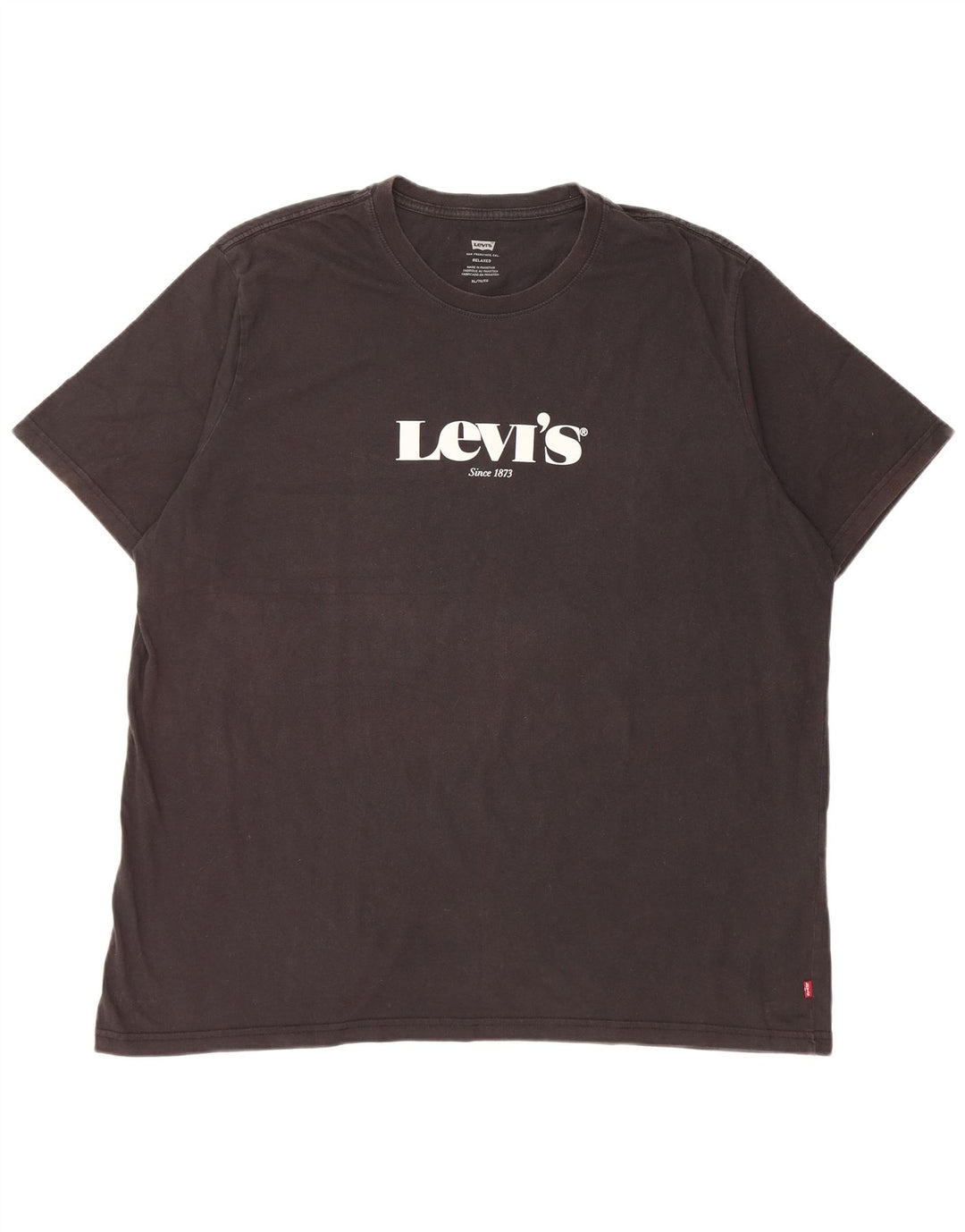 Levi's Camiseta gráfica de corte relajado para hombre Top XL Algodón negro