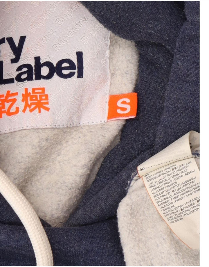 Superdry Jersey con capucha de corte regular para hombre, talla pequeña, de algodón azul
