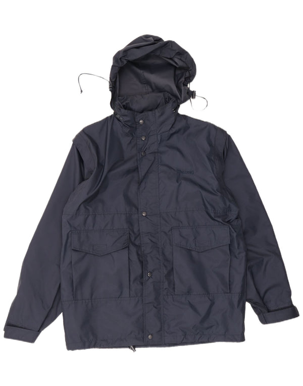Spalding Chaqueta impermeable con capucha para hombre UK 38 Medium Azul marino Poliamida