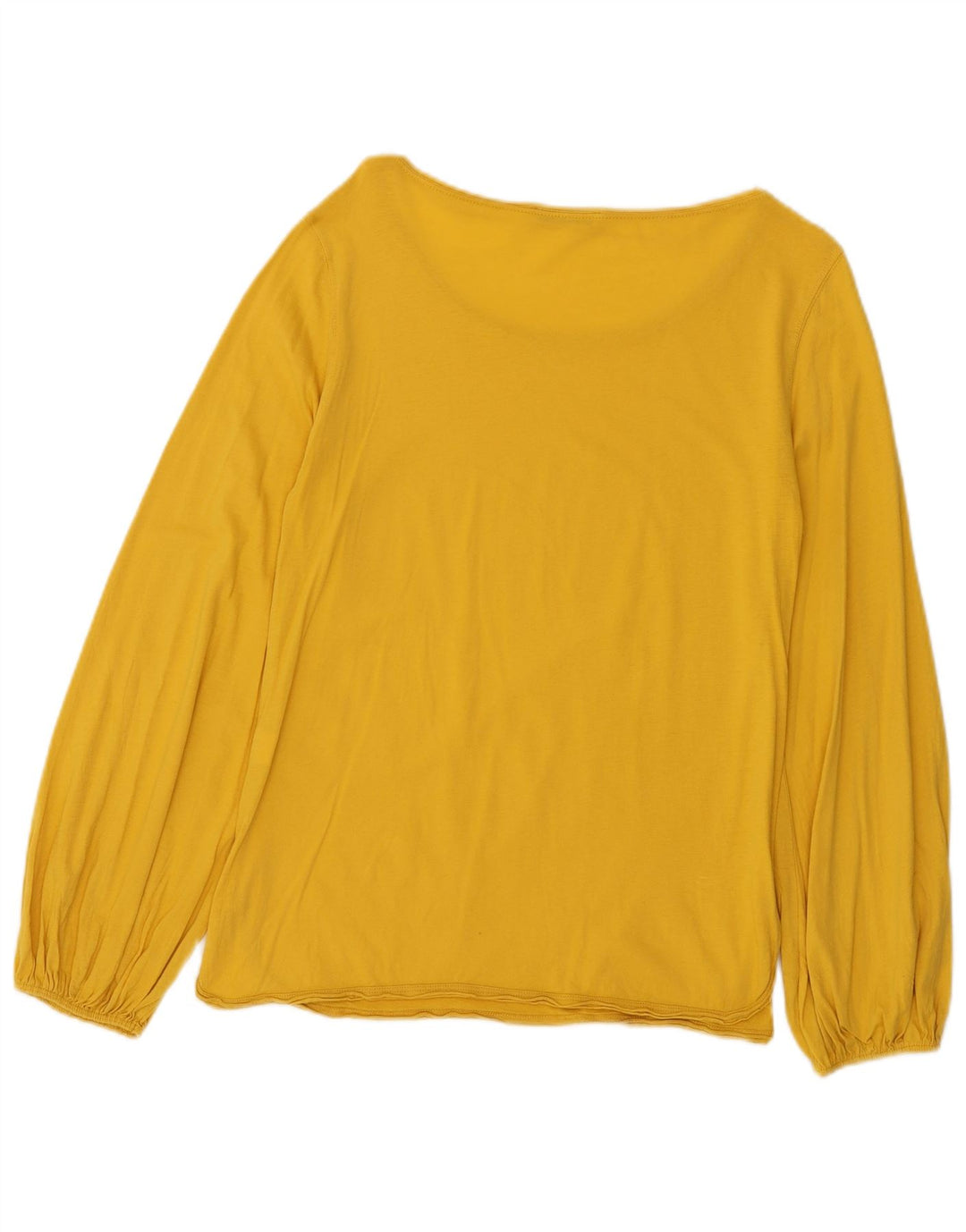 Zara Mujer Top Manga Larga UK 10 Small Amarillo Algodón