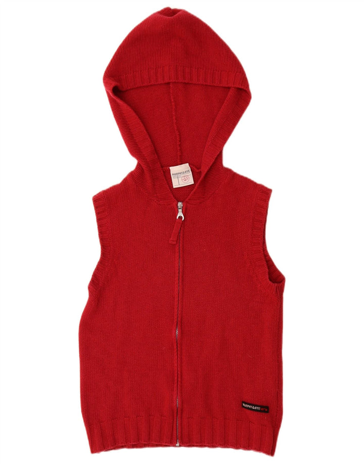 MURPHY & NYE Suéter tipo cárdigan con capucha para mujer UK 10 Small Borgoña
