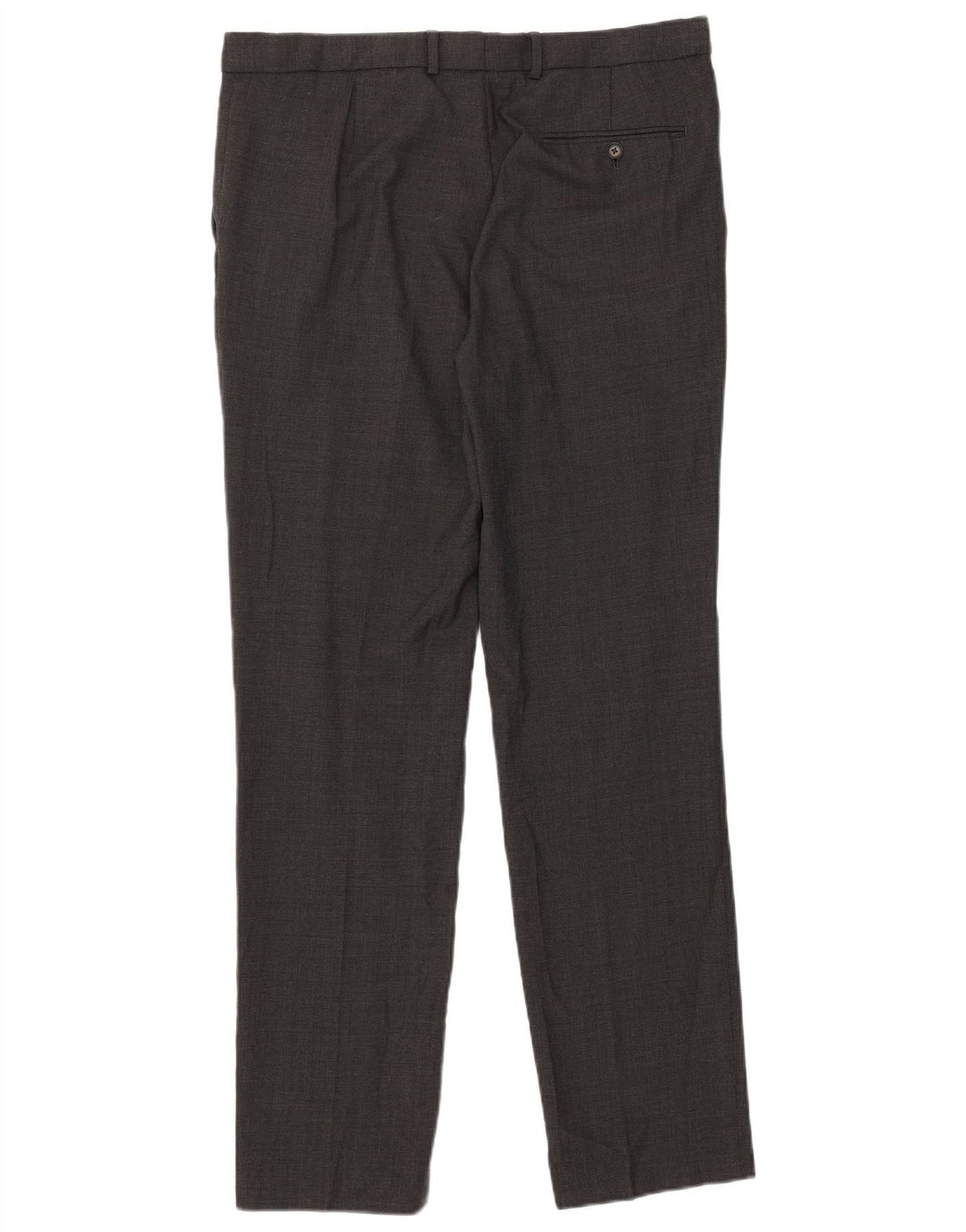 Marks & Spencer Pantalones de traje ajustados a medida para hombre W36 L33 Lana a cuadros gris