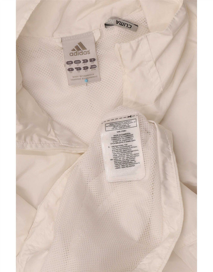 Adidas Mujer Clima 365 Chándal Top Chaqueta UK 14 Medio Blanco Poliéster