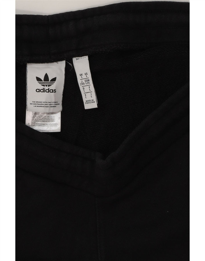 ADIDAS Pantalones cortos deportivos para hombre Grande Algodón negro