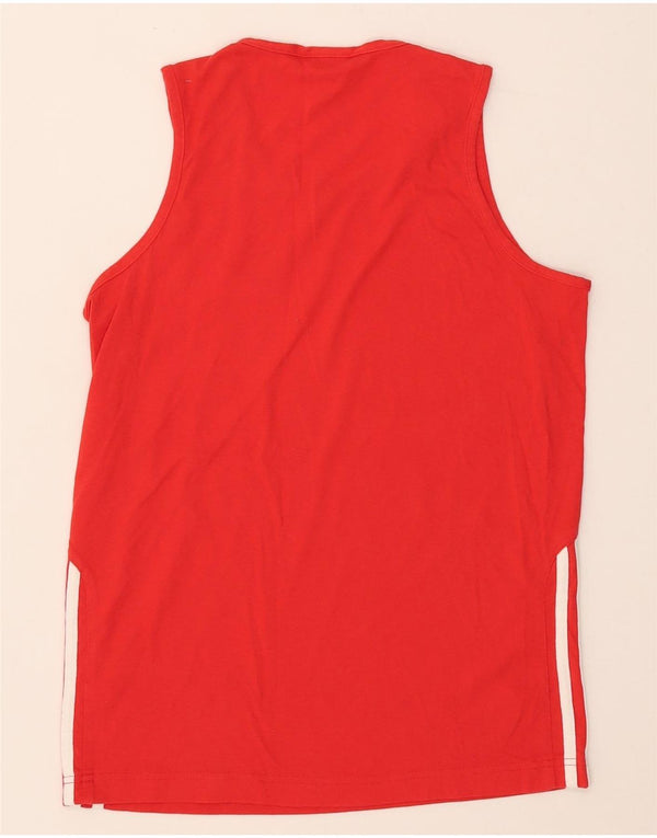 Adidas Camiseta sin mangas para hombre UK 36/38 Small Red Cotton