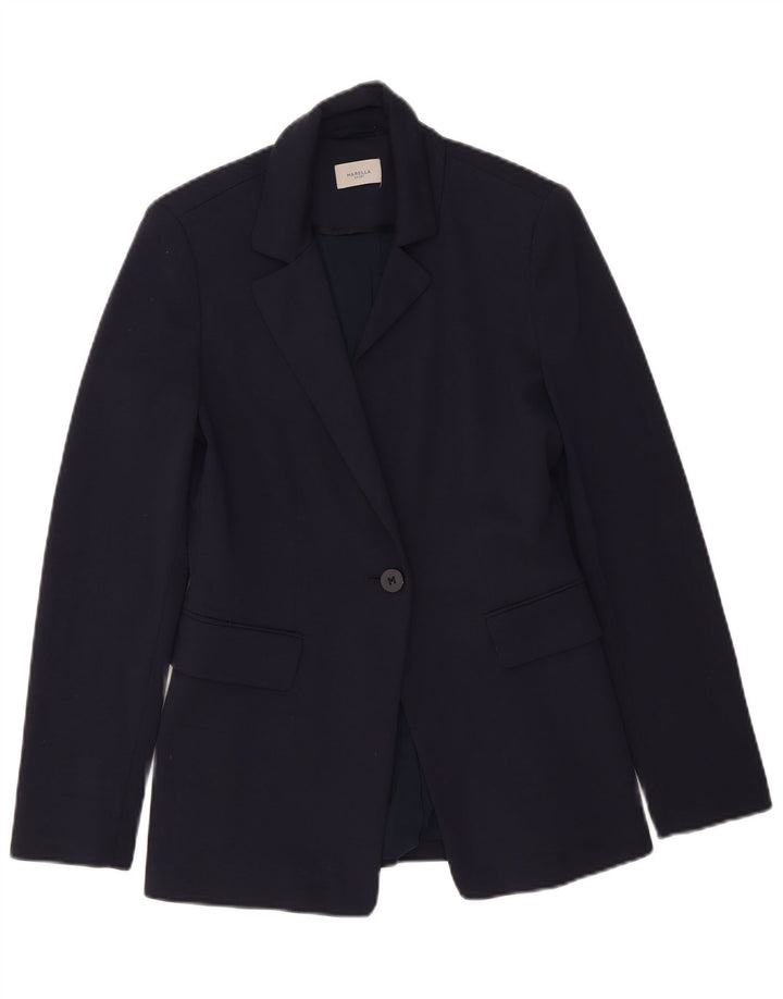 Marella Chaqueta tipo blazer con 1 botón para mujer UK 8 Small Viscosa azul marino