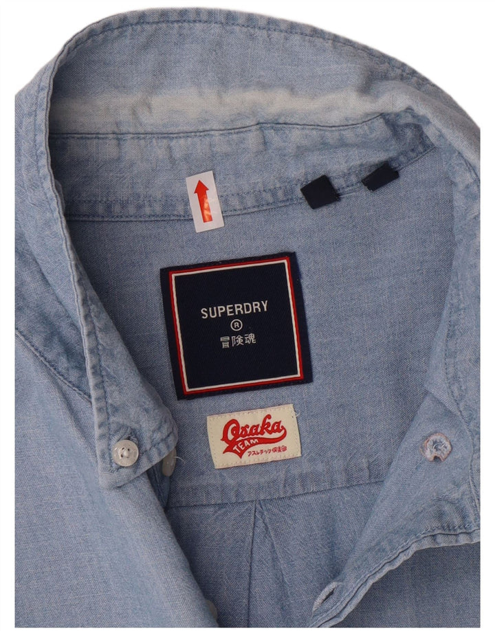 Camisa Superdry Hombre XL Algodón Azul