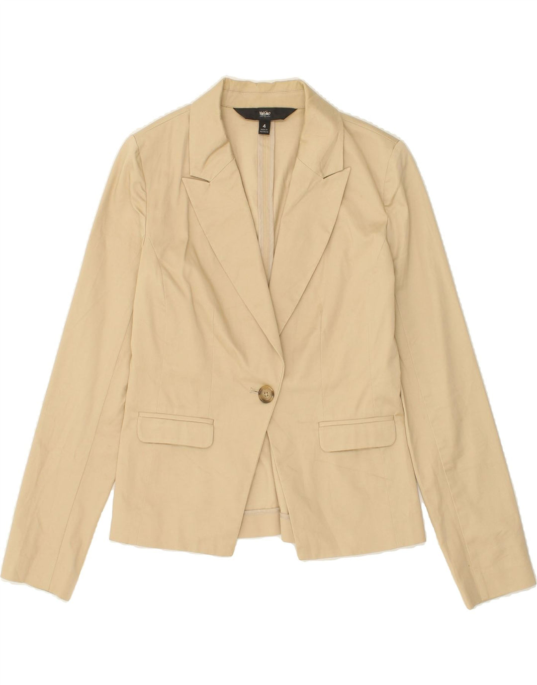 MOSSIMO Womens 1 Button Blazer Jacket US 4 Small Beige Cotton Vintage Mossimo and Second-Hand Mossimo from Messina Hembry 