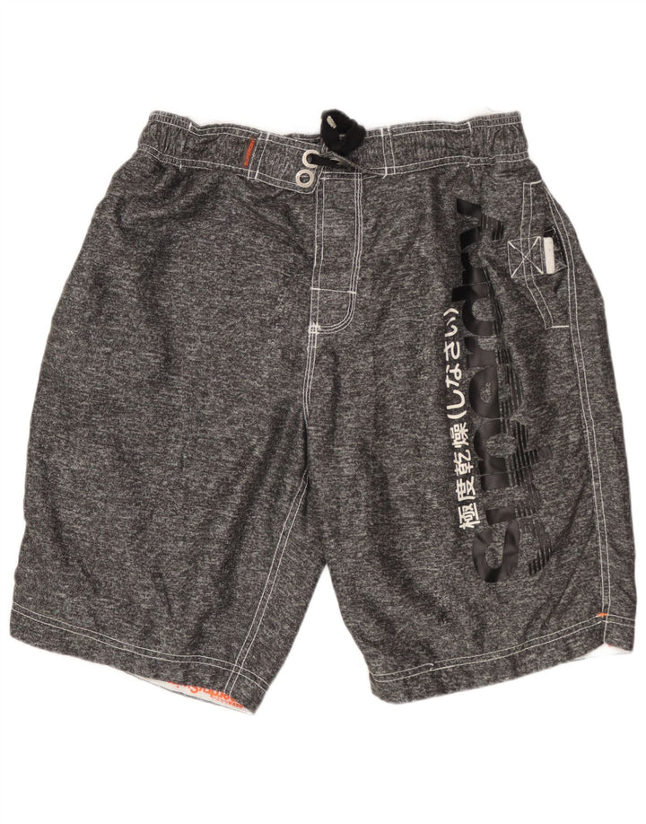 Superdry Bañador con estampado gráfico para hombre XL Poliéster moteado gris