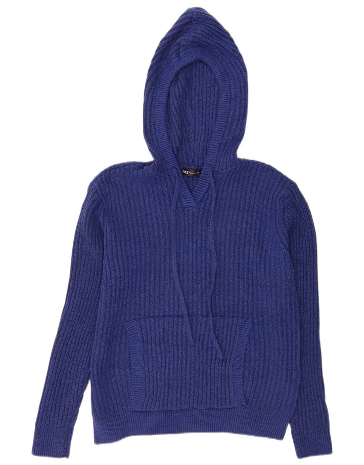 Marks & Spencer Jersey con capucha para mujer UK 40 Poliéster azul medio