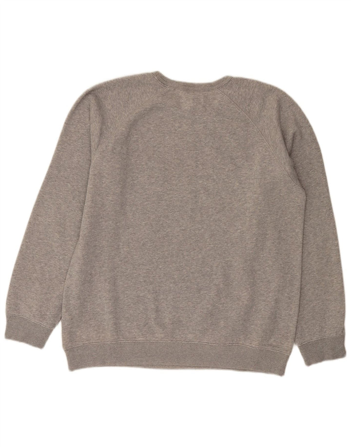 ADIDAS Hombre Sudadera Gráfica Jumper Algodón Moteado Gris Medio