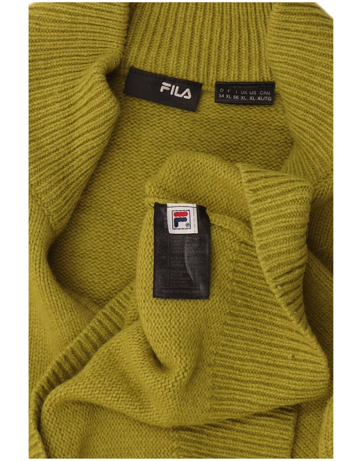 Fila Hombre Zip Neck Jumper Sweater XL Lana Caqui