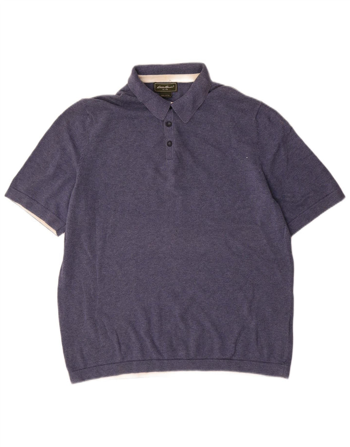 EDDIE BAUER Polo Hombre Algodón Azul Medio