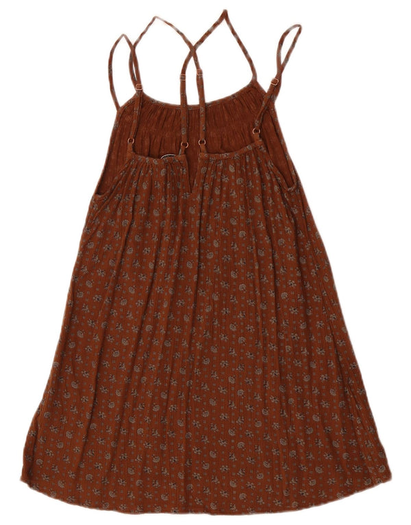 Vestido halter para mujer de Fat Face UK 6 XS Viscosa floral marrón