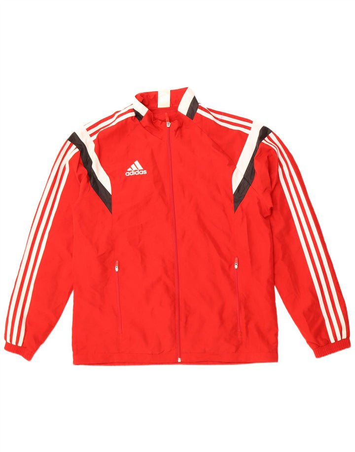 Adidas Hombre Chándal Top Chaqueta Medio Rojo Colorblock Poliéster