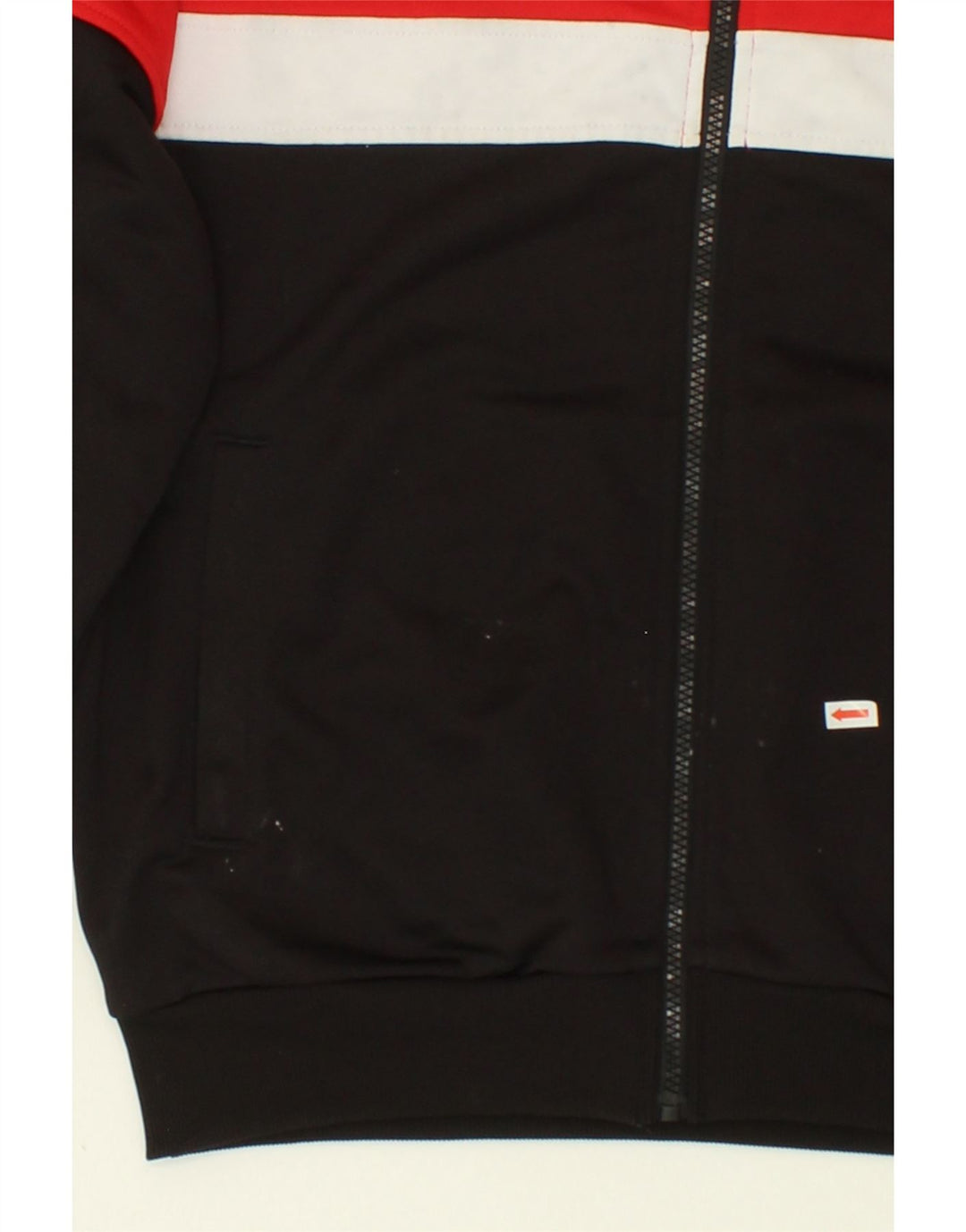 FILA Womens Zip Hoodie Sweater UK 10 Small Black Colourblock Polyester Vintage Fila and Second-Hand Fila from Messina Hembry 